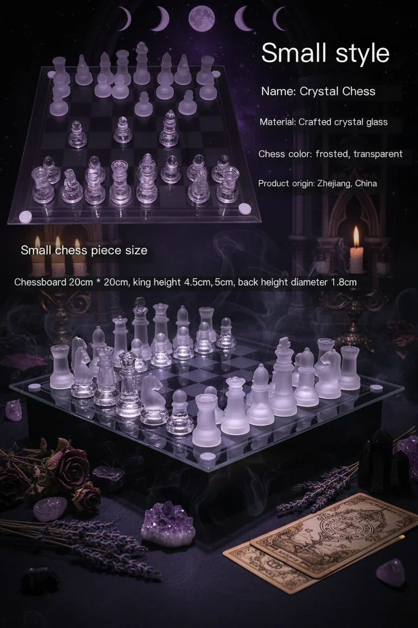 Glass Chess Set - Sorceress Sanctuary 20x20cm-25x25cm-35*35cm