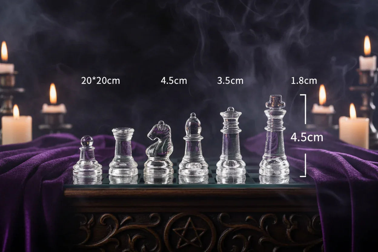 Glass Chess Set - Sorceress Sanctuary 20x20cm-25x25cm-35*35cm