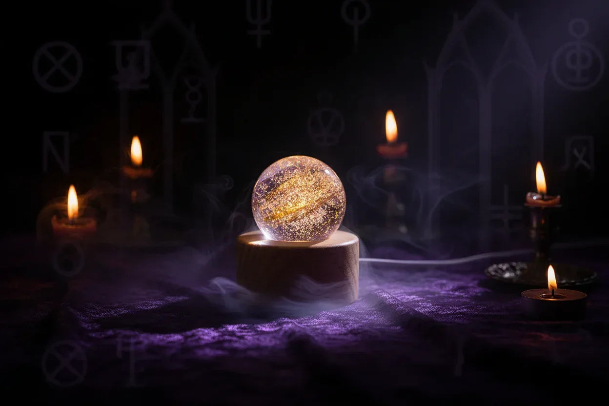 Glass Crystal Ball - Sorceress Sanctuary Pink / 1-Light Blue / 1-Purple / 1-Gilded / 1-Crimson / 1