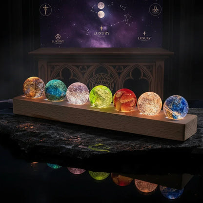 Glass Crystal Ball - Sorceress Sanctuary Pink / 1-Light Blue / 1-Purple / 1-Gilded / 1-Crimson / 1