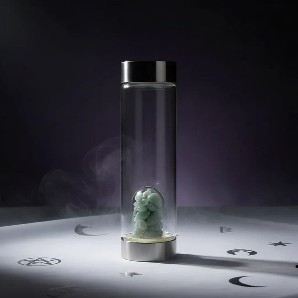 Glass Water Cup - Sorceress Sanctuary Green / 401to500ml-Black / 401to500ml-Pink / 401to500ml-Navy Blue / 401to500ml-Red / 401to500ml