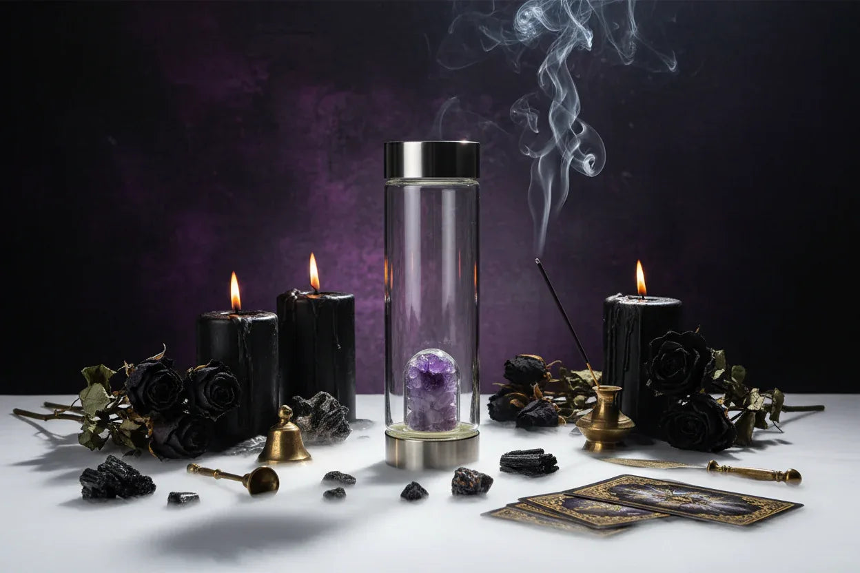 Glass Water Cup - Sorceress Sanctuary Green / 401to500ml-Black / 401to500ml-Pink / 401to500ml-Navy Blue / 401to500ml-Red / 401to500ml