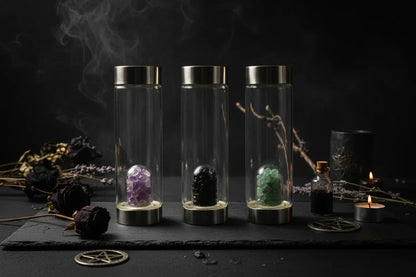 Glass Water Cup - Sorceress Sanctuary Green / 401to500ml-Black / 401to500ml-Pink / 401to500ml-Navy Blue / 401to500ml-Red / 401to500ml