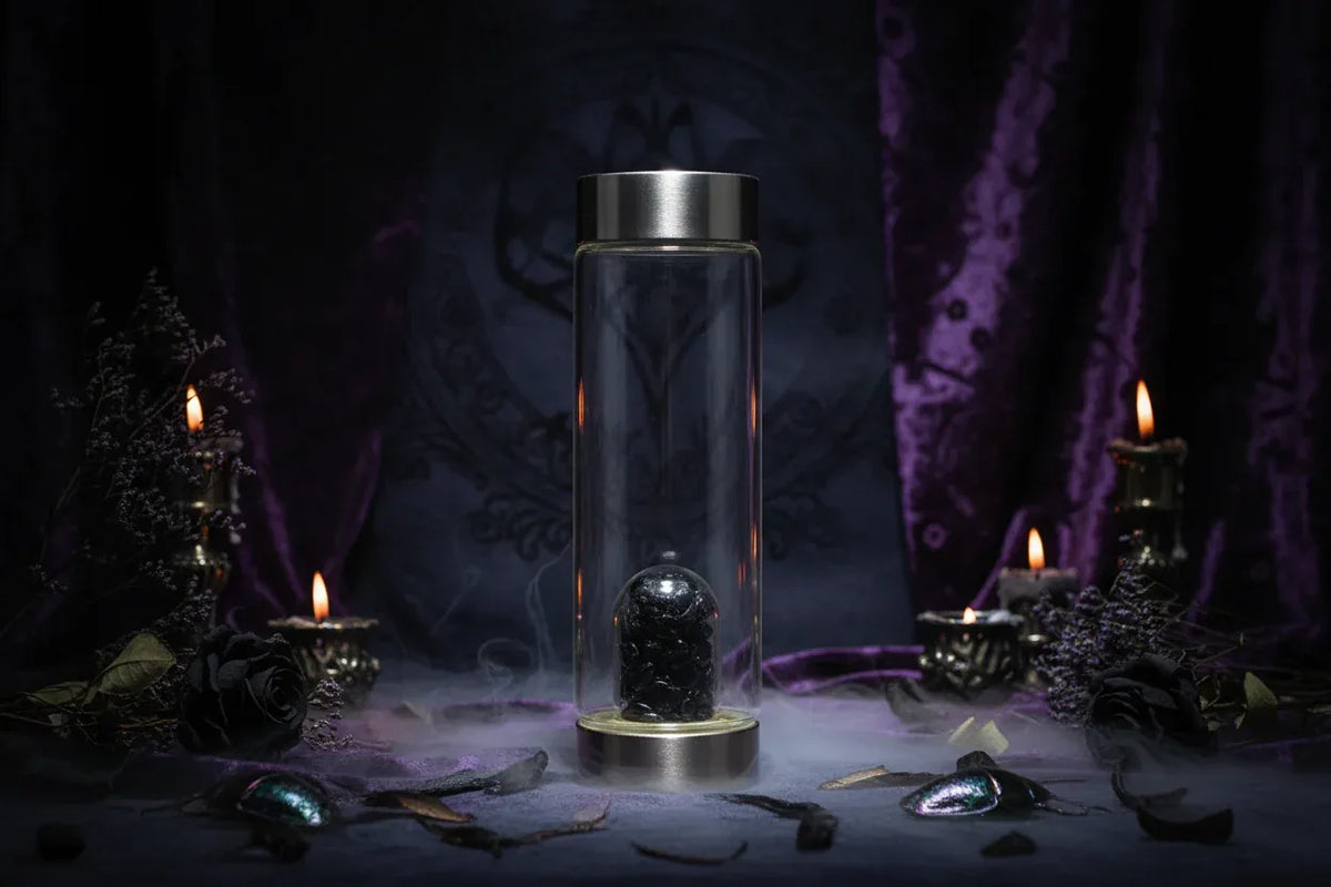 Glass Water Cup - Sorceress Sanctuary Green / 401to500ml-Black / 401to500ml-Pink / 401to500ml-Navy Blue / 401to500ml-Red / 401to500ml