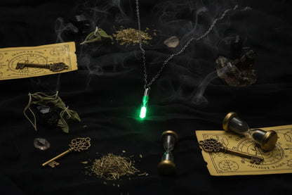 Glow Hourglass Necklace - Sorceress Sanctuary Purple-Green-Blue