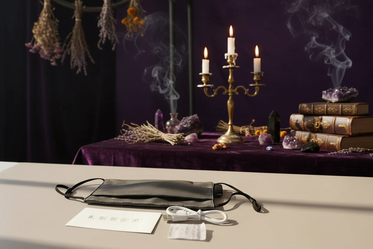 Glowing Masks - Sorceress Sanctuary Square black-Square white