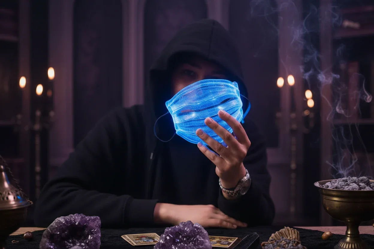 Glowing Masks - Sorceress Sanctuary Square black-Square white