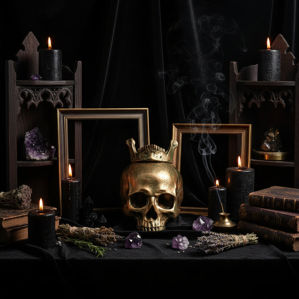 Golden Occult Skull - Sorceress Sanctuary Gold