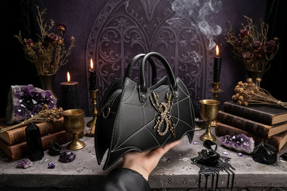 Gothic Bat Bag - Sorceress Sanctuary Light Purple-Light Brown-White-Pink-Black