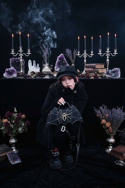 Gothic Bat Bag - Sorceress Sanctuary Light Purple-Light Brown-White-Pink-Black