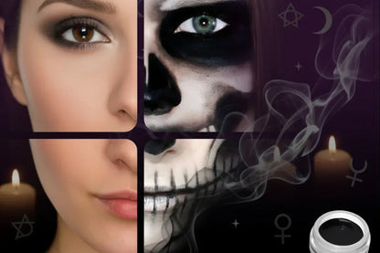 Gothic Makeup Kit - Sorceress Sanctuary White×1pc＋Black×1pc＋Brush×2pcs/box