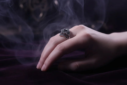 Gothic Moon Ring - Sorceress Sanctuary Black / 5-Black / 6-Black / 7-Black / 8-Black / 9