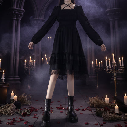 Gothic Mystery Dress - Sorceress Sanctuary Koyu Kahverengi / L-Lemon yellow / M-Lemon yellow / L-Lemon yellow / S-Koyu Kahverengi / S