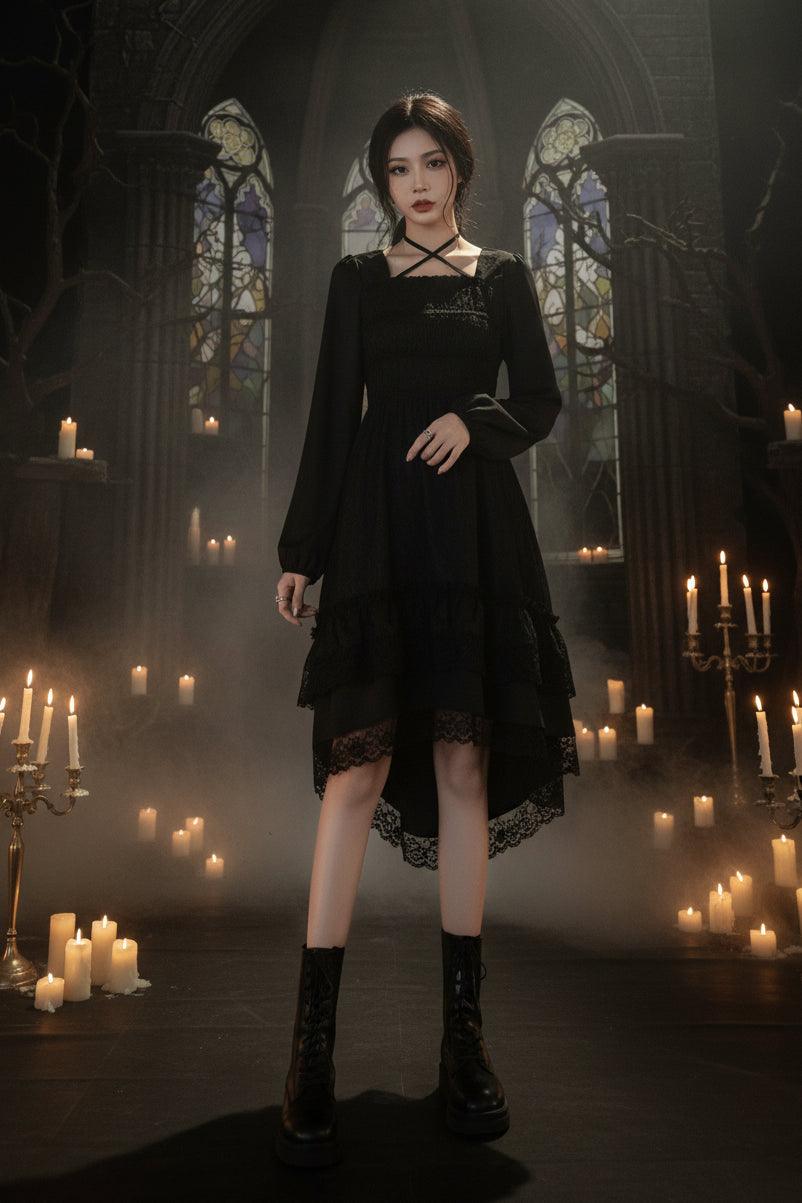 Gothic Mystery Dress - Sorceress Sanctuary Koyu Kahverengi / L-Lemon yellow / M-Lemon yellow / L-Lemon yellow / S-Koyu Kahverengi / S