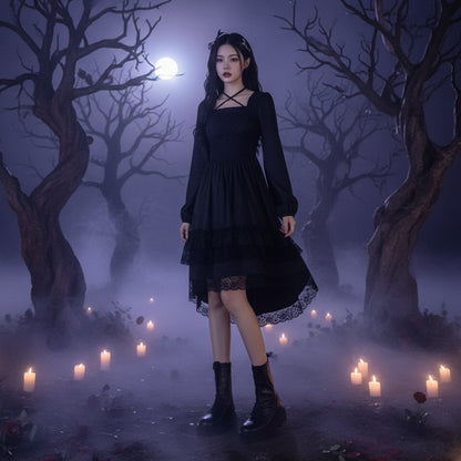 Gothic Mystery Dress - Sorceress Sanctuary Koyu Kahverengi / L-Lemon yellow / M-Lemon yellow / L-Lemon yellow / S-Koyu Kahverengi / S
