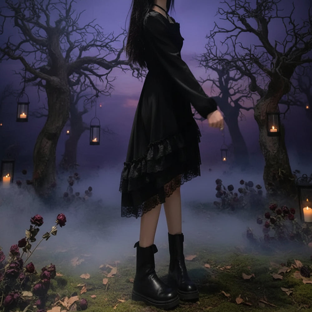 Gothic Mystery Dress - Sorceress Sanctuary Koyu Kahverengi / L-Lemon yellow / M-Lemon yellow / L-Lemon yellow / S-Koyu Kahverengi / S