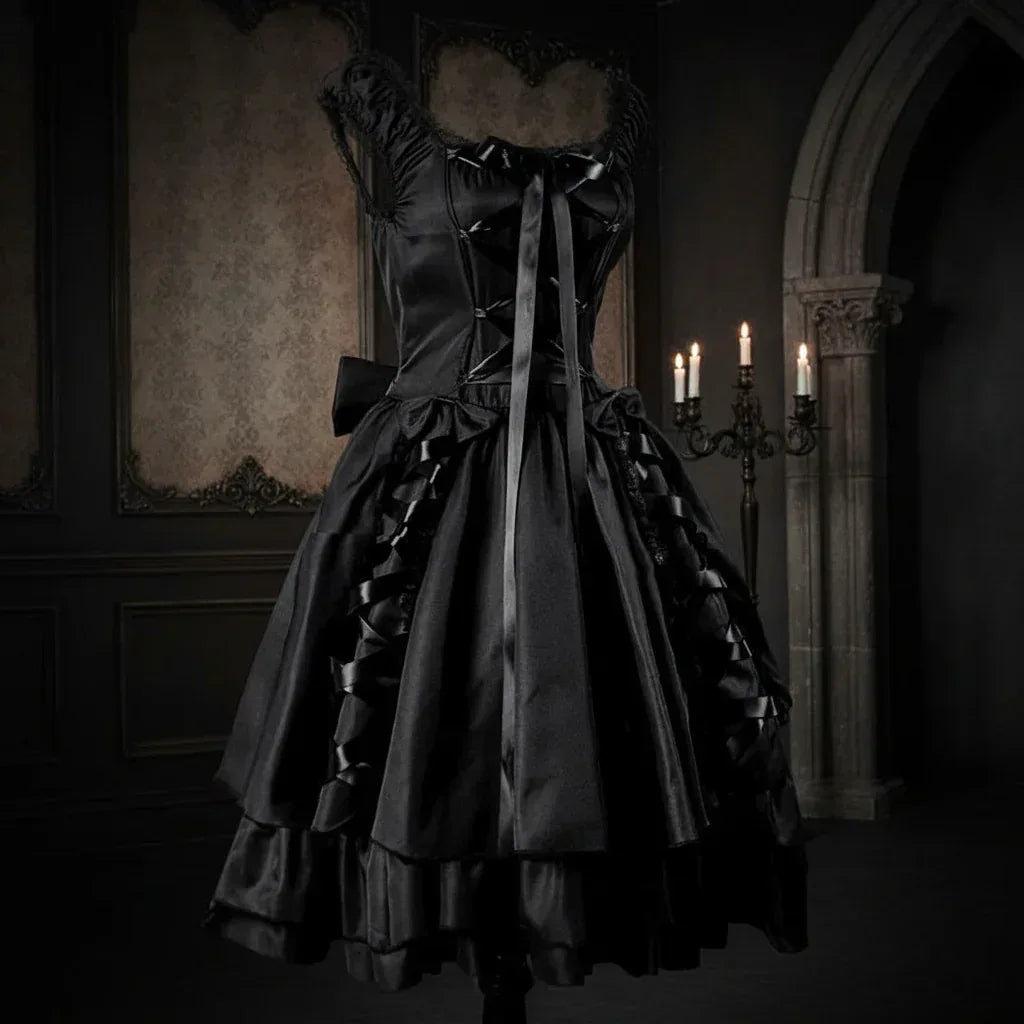 Gothic Puff Dress - Sorceress Sanctuary Black / S-Black / M-Black / L-Black / XL-Black / 2XL