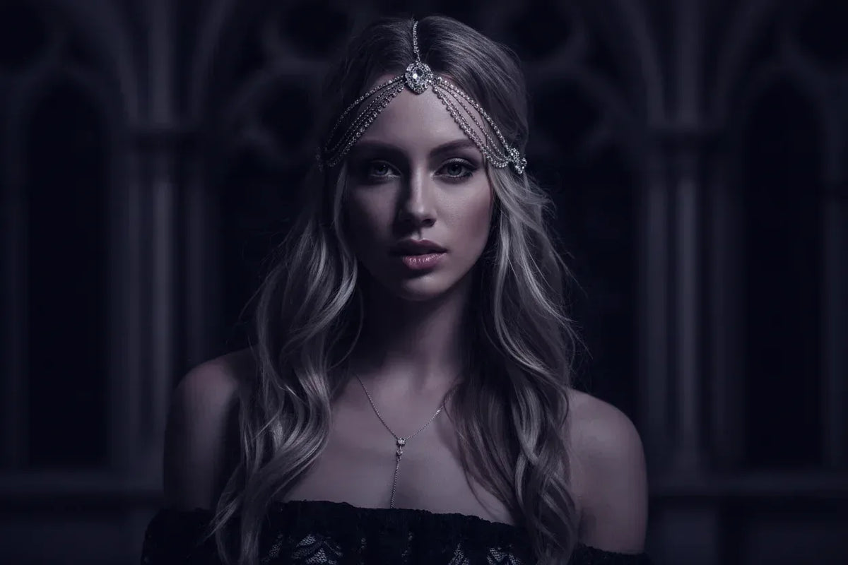 Gothic Queen HeadPiece - Sorceress Sanctuary Silver-Gold