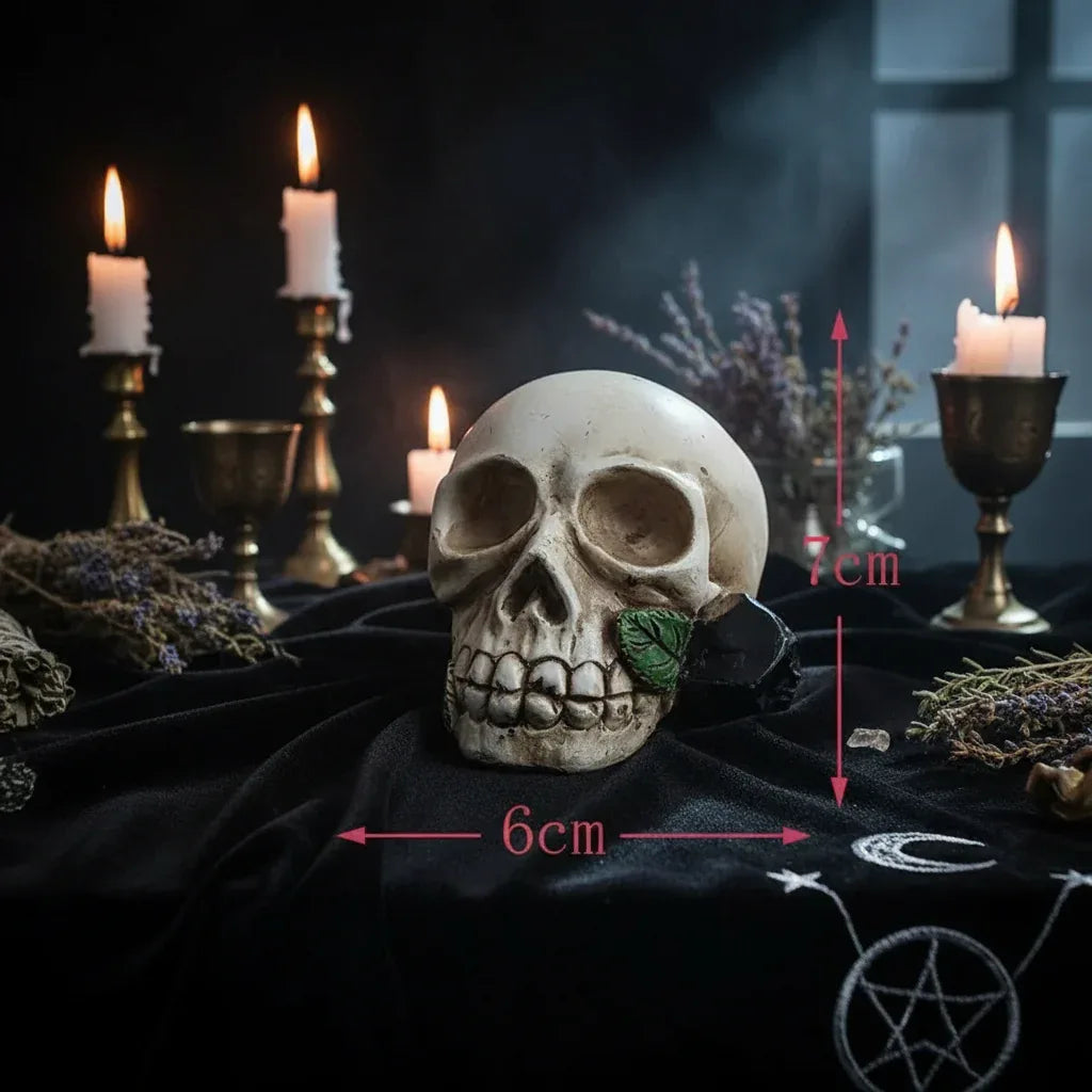 Gothic Skull Light - Sorceress Sanctuary Dazzled skull-Head flower skull-Skull with flowers