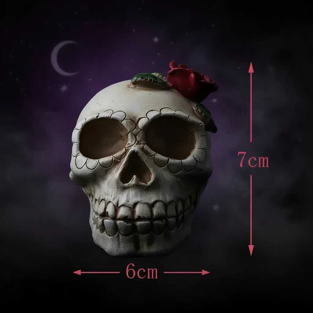 Gothic Skull Light - Sorceress Sanctuary Dazzled skull-Head flower skull-Skull with flowers
