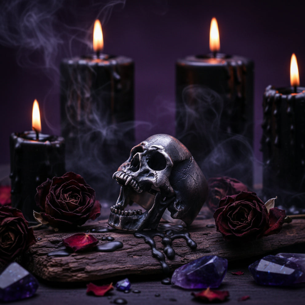 Gothic Skull Ring - Sorceress Sanctuary Dark Grey / 9number-Dark Grey / 8number-Dark Grey / 13number-Dark Grey / 10number-Dark Grey / 7number
