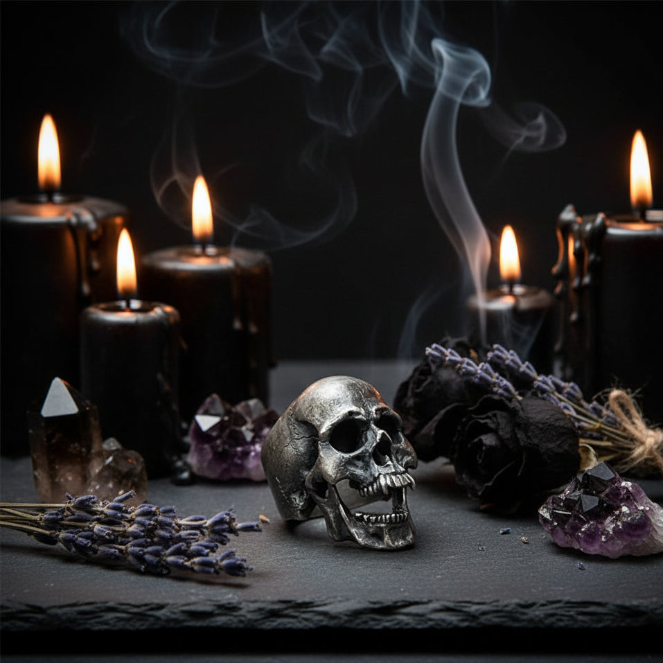 Gothic Skull Ring - Sorceress Sanctuary Dark Grey / 9number-Dark Grey / 8number-Dark Grey / 13number-Dark Grey / 10number-Dark Grey / 7number