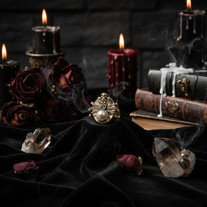 Minimalist Skull Spider Ring - Halloween Collection Sorceress Sanctuary