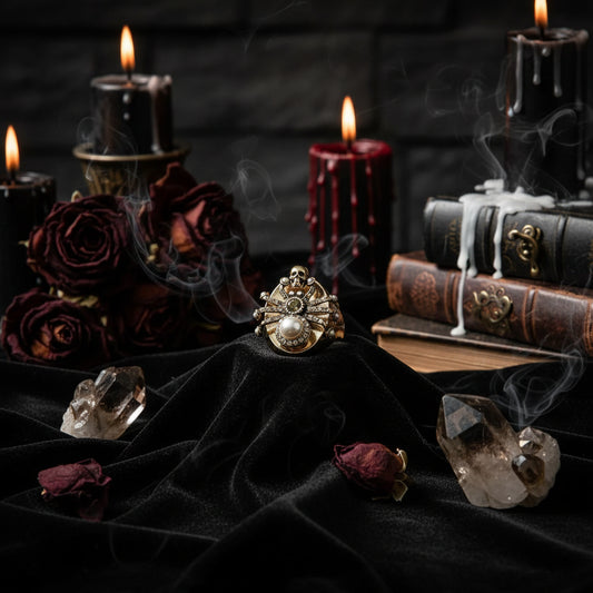 Minimalist Skull Spider Ring - Halloween Collection Sorceress Sanctuary