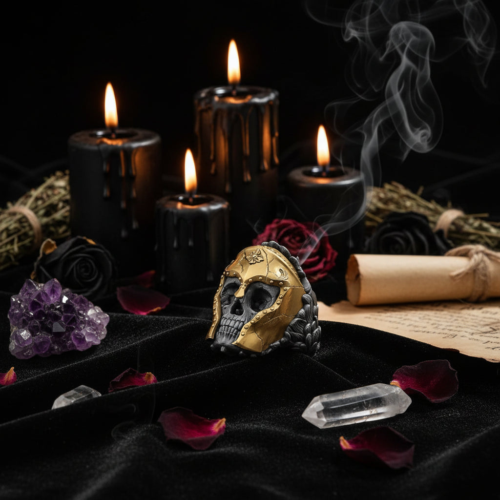 Minimalist Skull Spider Ring - Halloween Collection Sorceress Sanctuary