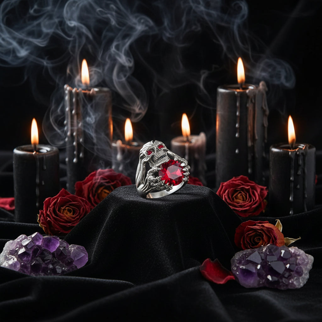Minimalist Skull Spider Ring - Halloween Collection Sorceress Sanctuary