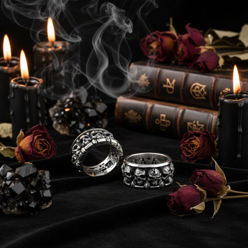 Minimalist Skull Spider Ring - Halloween Collection Sorceress Sanctuary