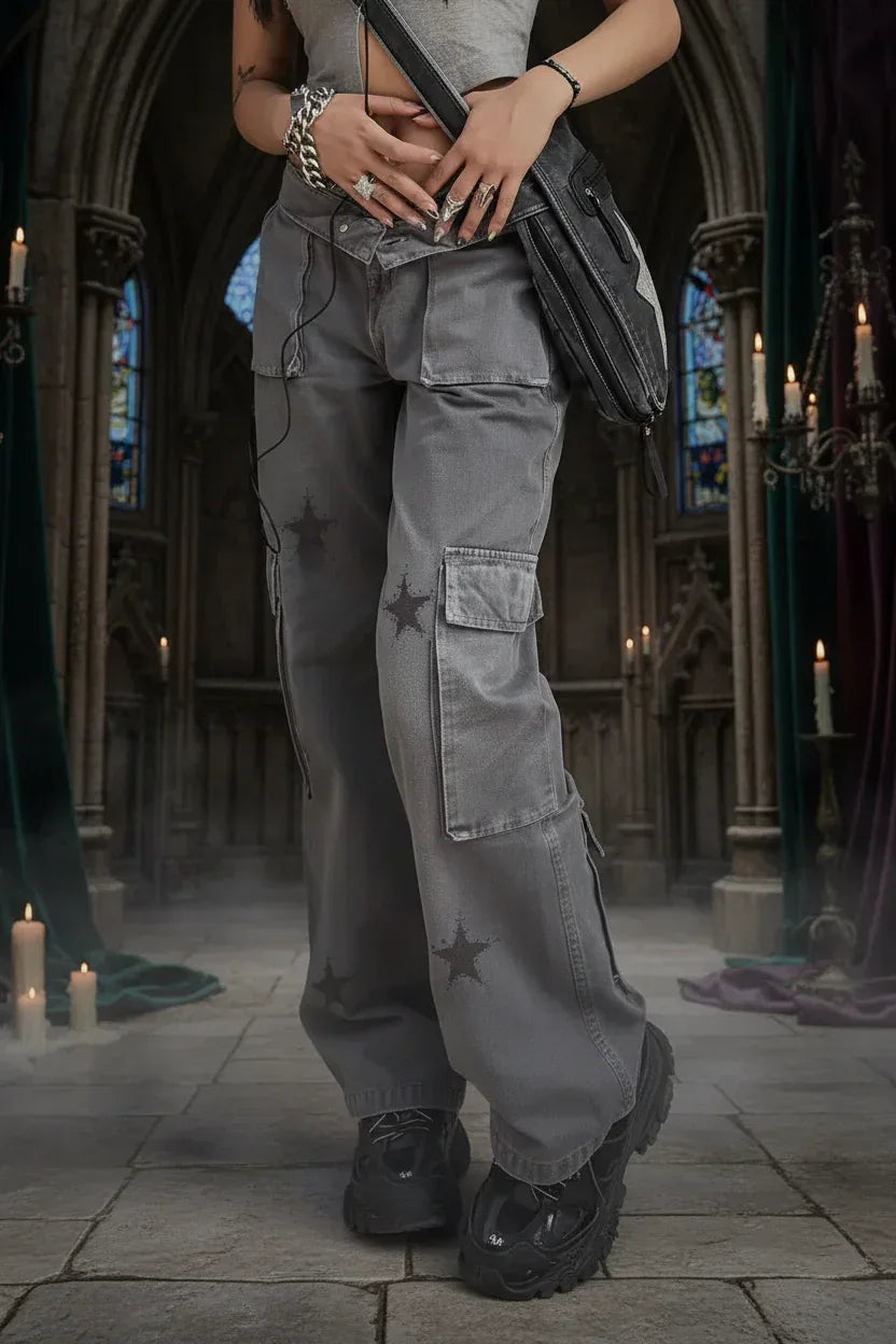 Gothic Star Jeans - Sorceress Sanctuary Grey / L-Grey / M-Grey / S