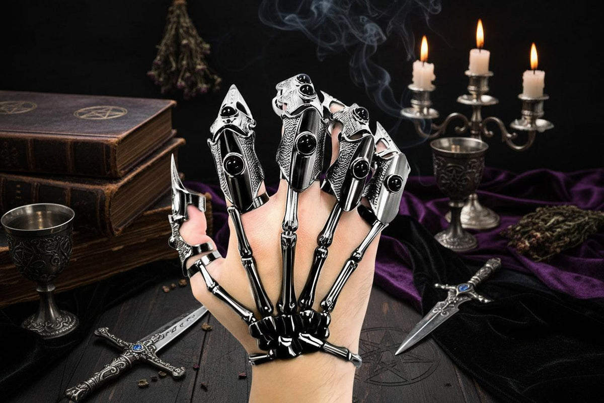 Gothic Tech Claws - Sorceress Sanctuary Five Rings Suit / Free Size-Ghost Hand Ring Suit / Free Size