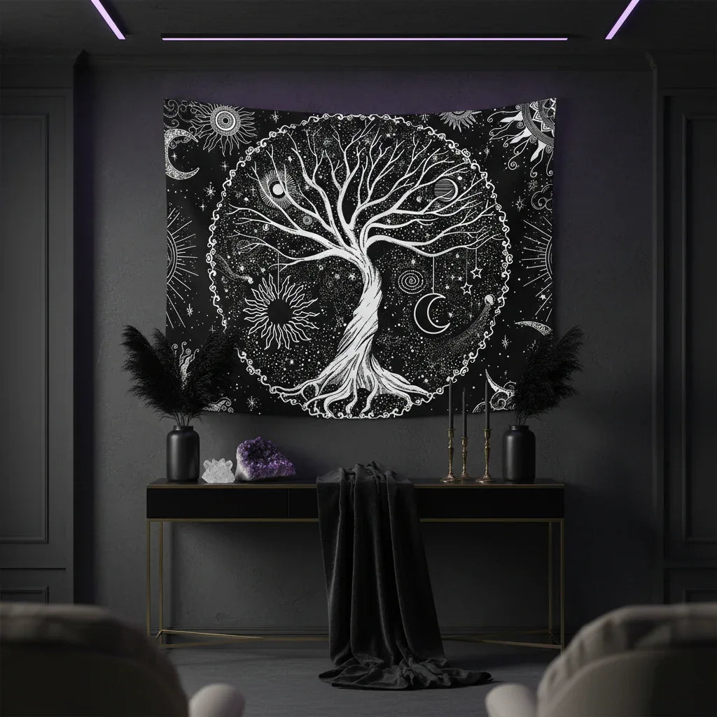 Gothic Tree Tapestry - Sorceress Sanctuary 37.4*28.7 Inch-59.1*51.2 Inch-78.8*59.1 Inch