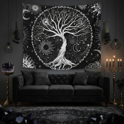 Gothic Tree Tapestry - Sorceress Sanctuary 37.4*28.7 Inch-59.1*51.2 Inch-78.8*59.1 Inch