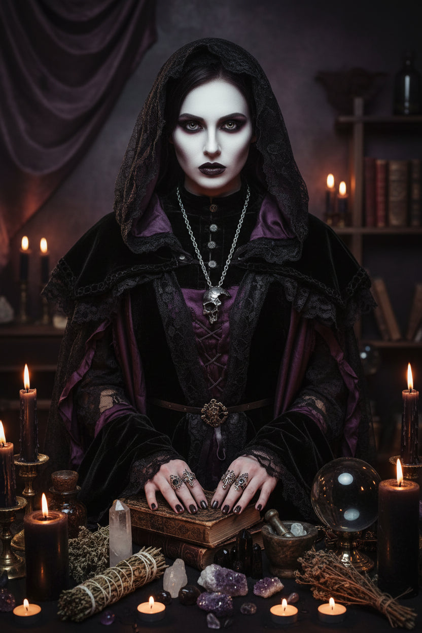 Half Face Skull Necklace - Sorceress Sanctuary