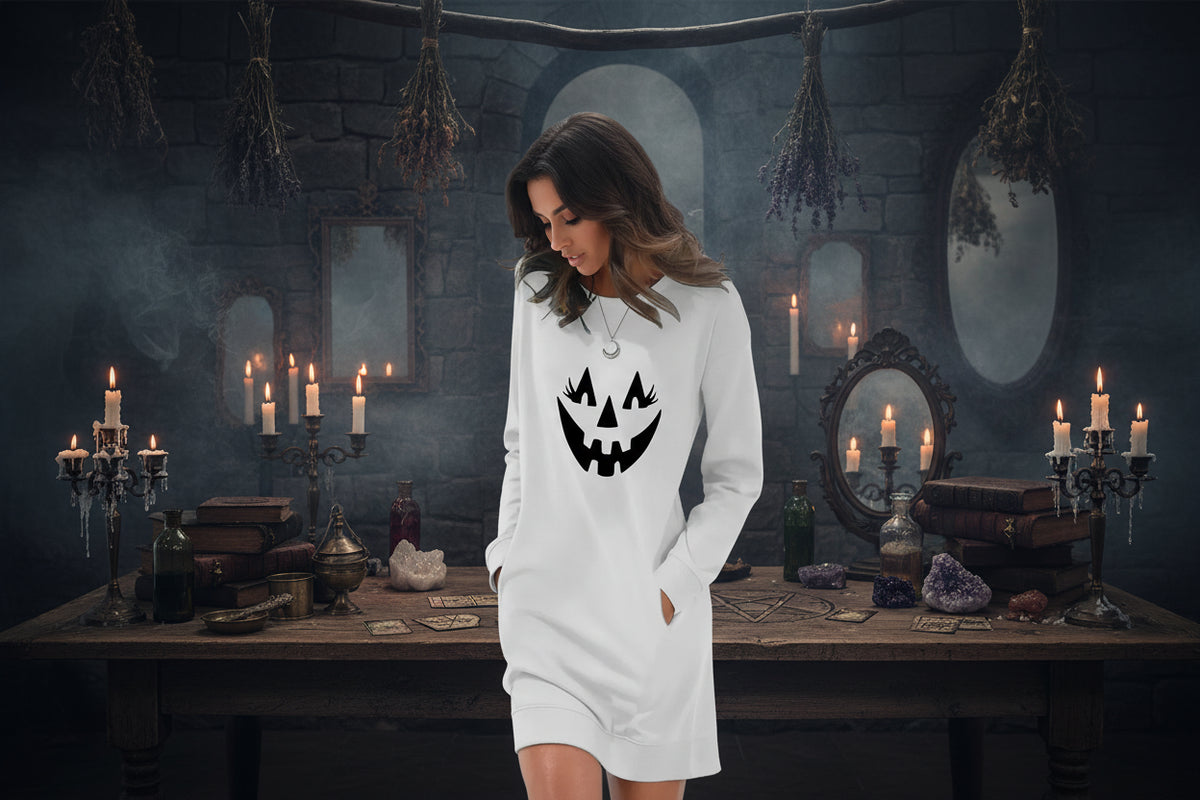 Halloween Pumpkin Dress - Sorceress Sanctuary White / S-White / M-White / L-White / XL-White / XXL