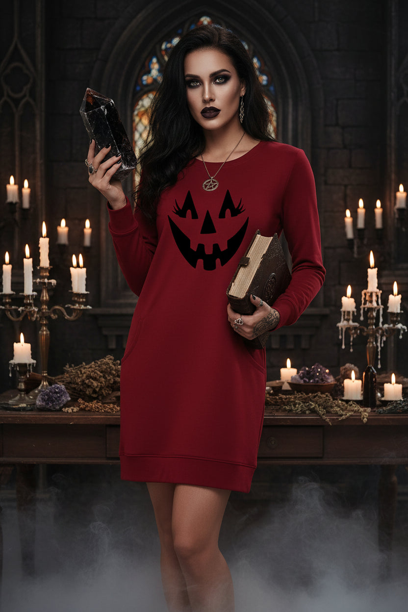 Halloween Pumpkin Dress - Sorceress Sanctuary White / S-White / M-White / L-White / XL-White / XXL