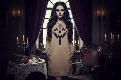 Halloween Pumpkin Dress - Sorceress Sanctuary White / S-White / M-White / L-White / XL-White / XXL