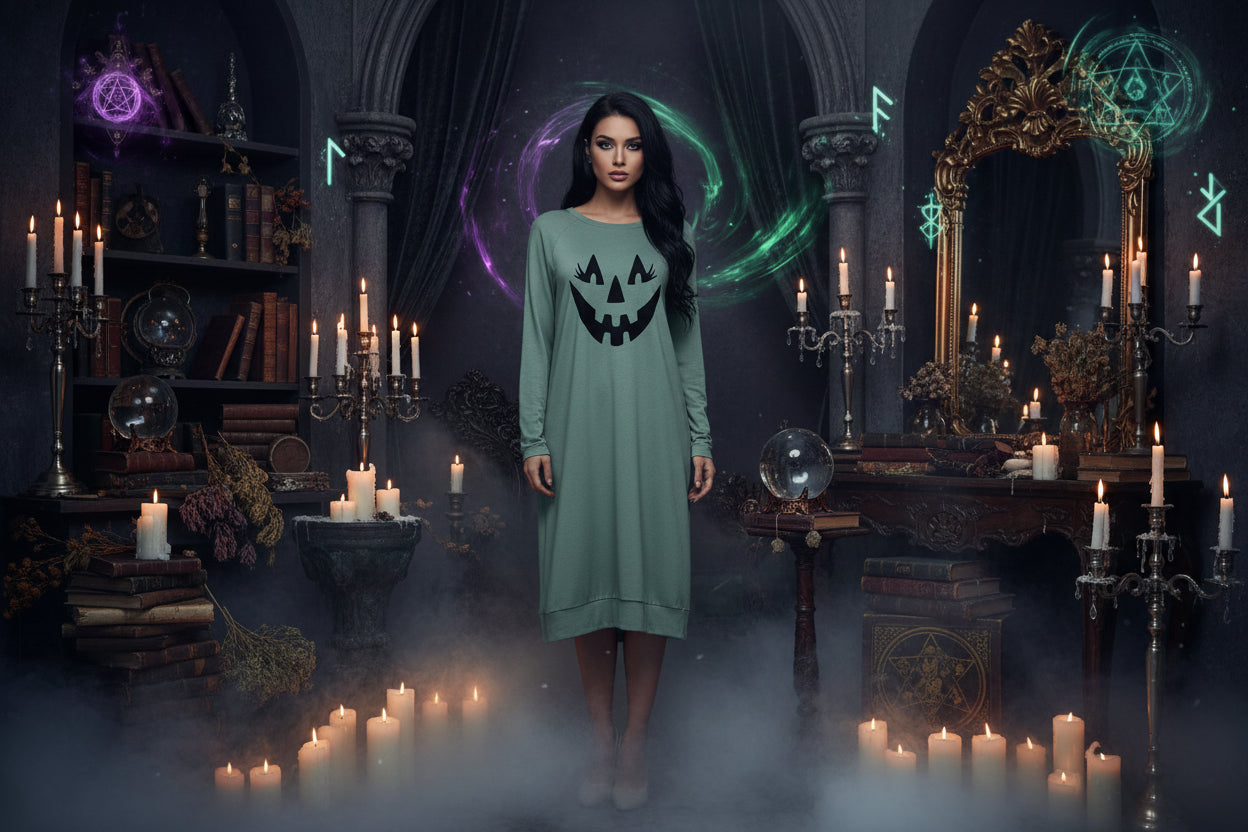 Halloween Pumpkin Dress - Sorceress Sanctuary White / S-White / M-White / L-White / XL-White / XXL