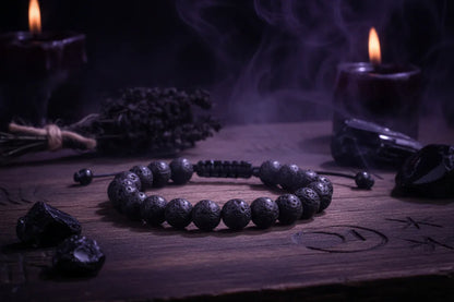 Healing Bracelets - Sorceress Sanctuary Blue agate-Black feldspar-Red agate-Colorful chakra-Rose Quartz