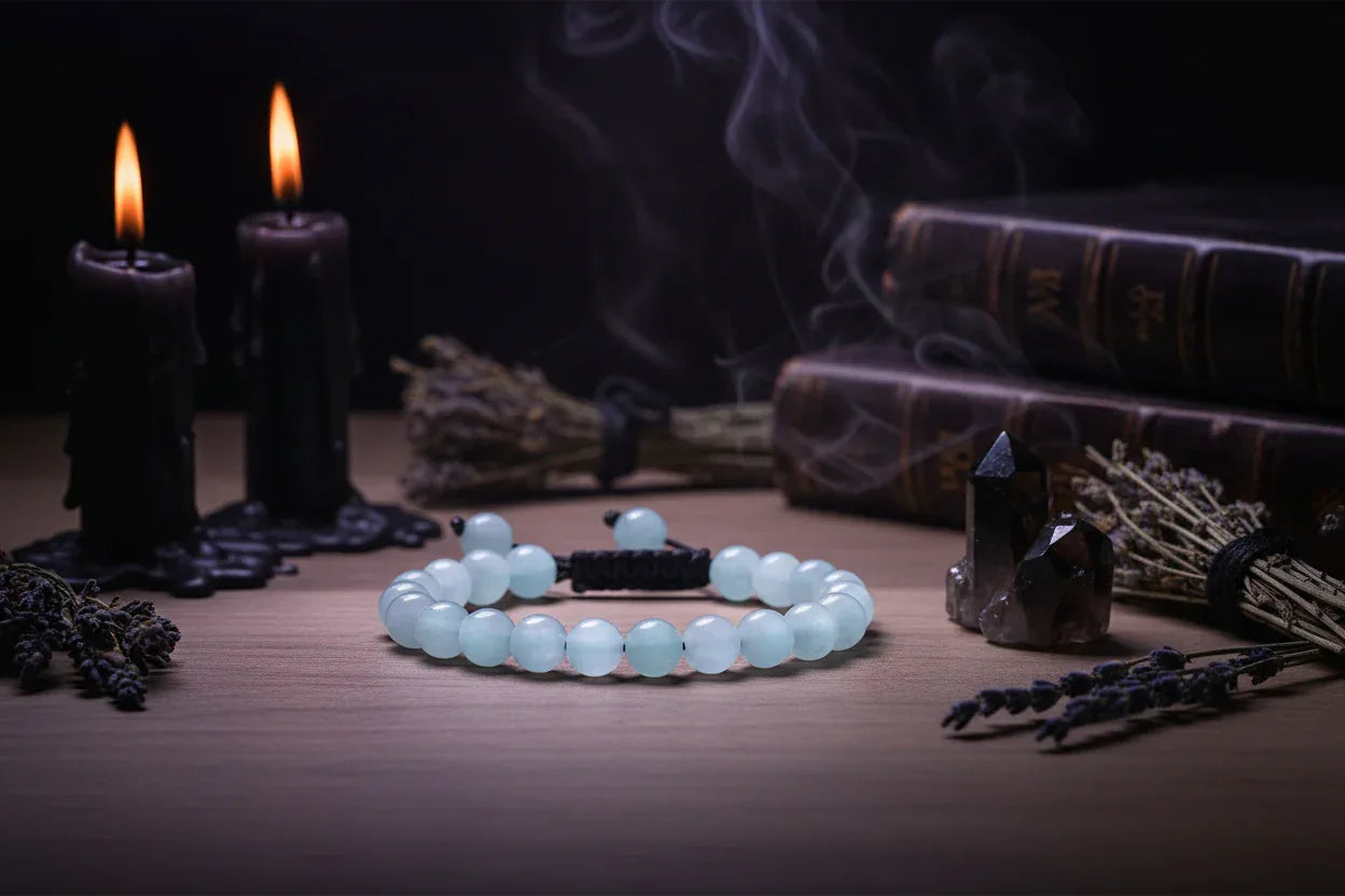 Healing Bracelets - Sorceress Sanctuary Blue agate-Black feldspar-Red agate-Colorful chakra-Rose Quartz