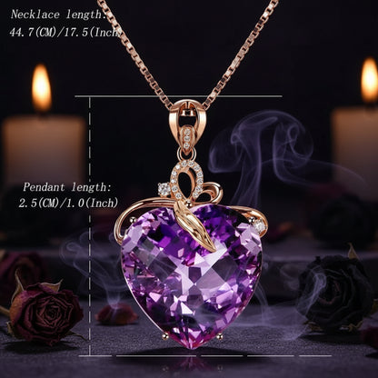 Heart Amethyst Necklace - Sorceress Sanctuary Purple