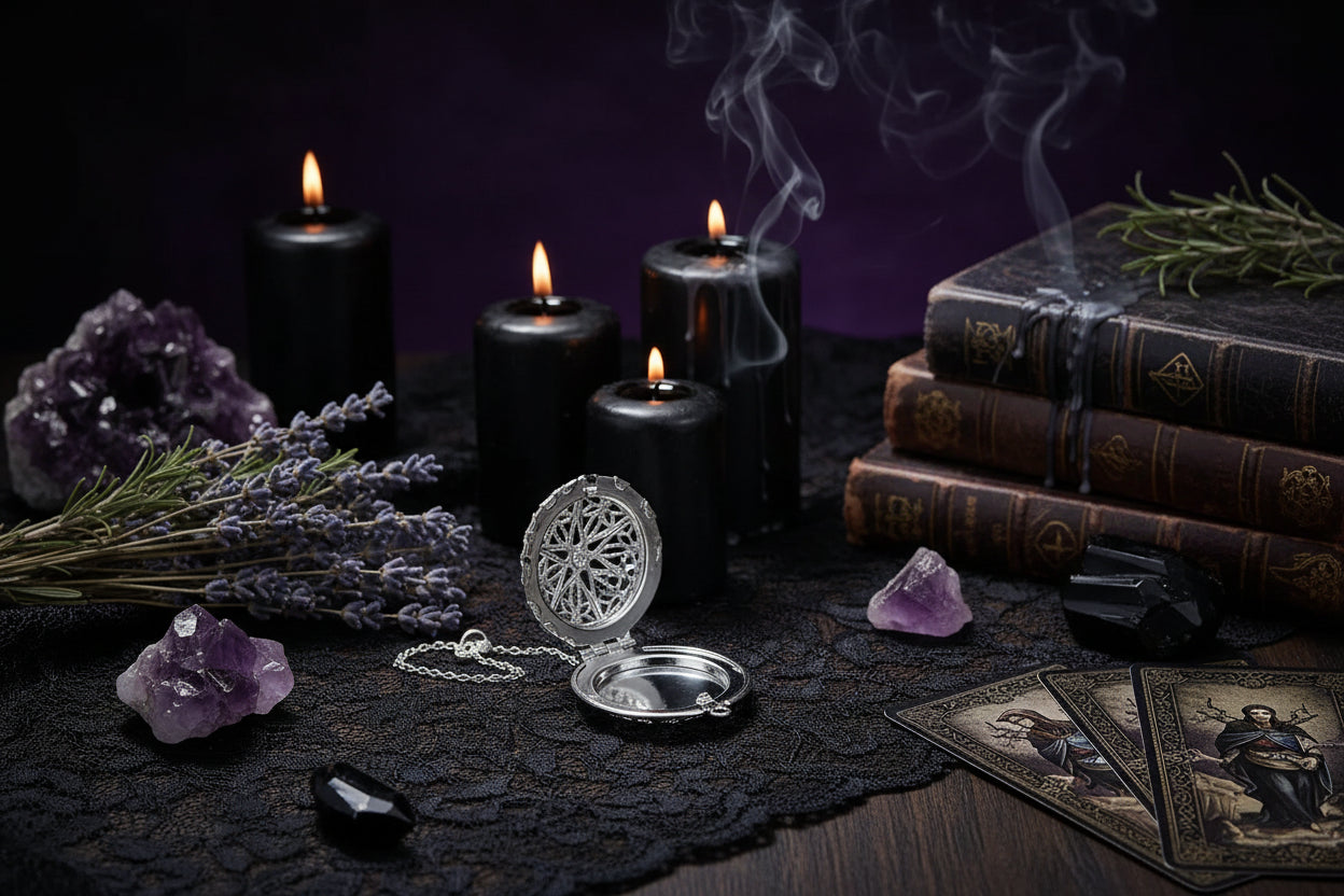 Heart Locket Necklace - Sorceress Sanctuary Love-Round