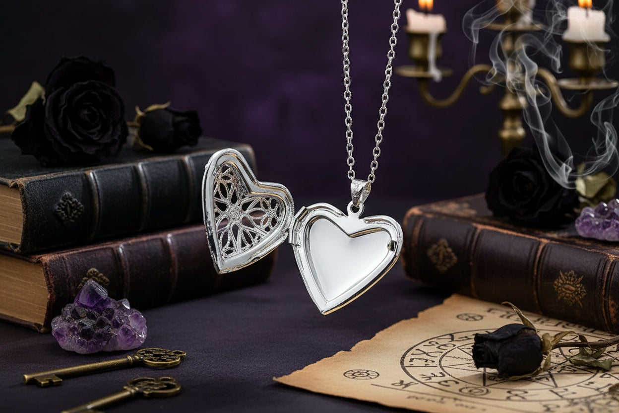 Heart Locket Necklace - Sorceress Sanctuary Love-Round