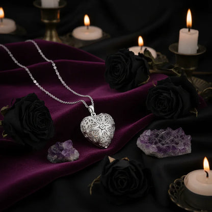 Heart Locket Necklace - Sorceress Sanctuary Love-Round