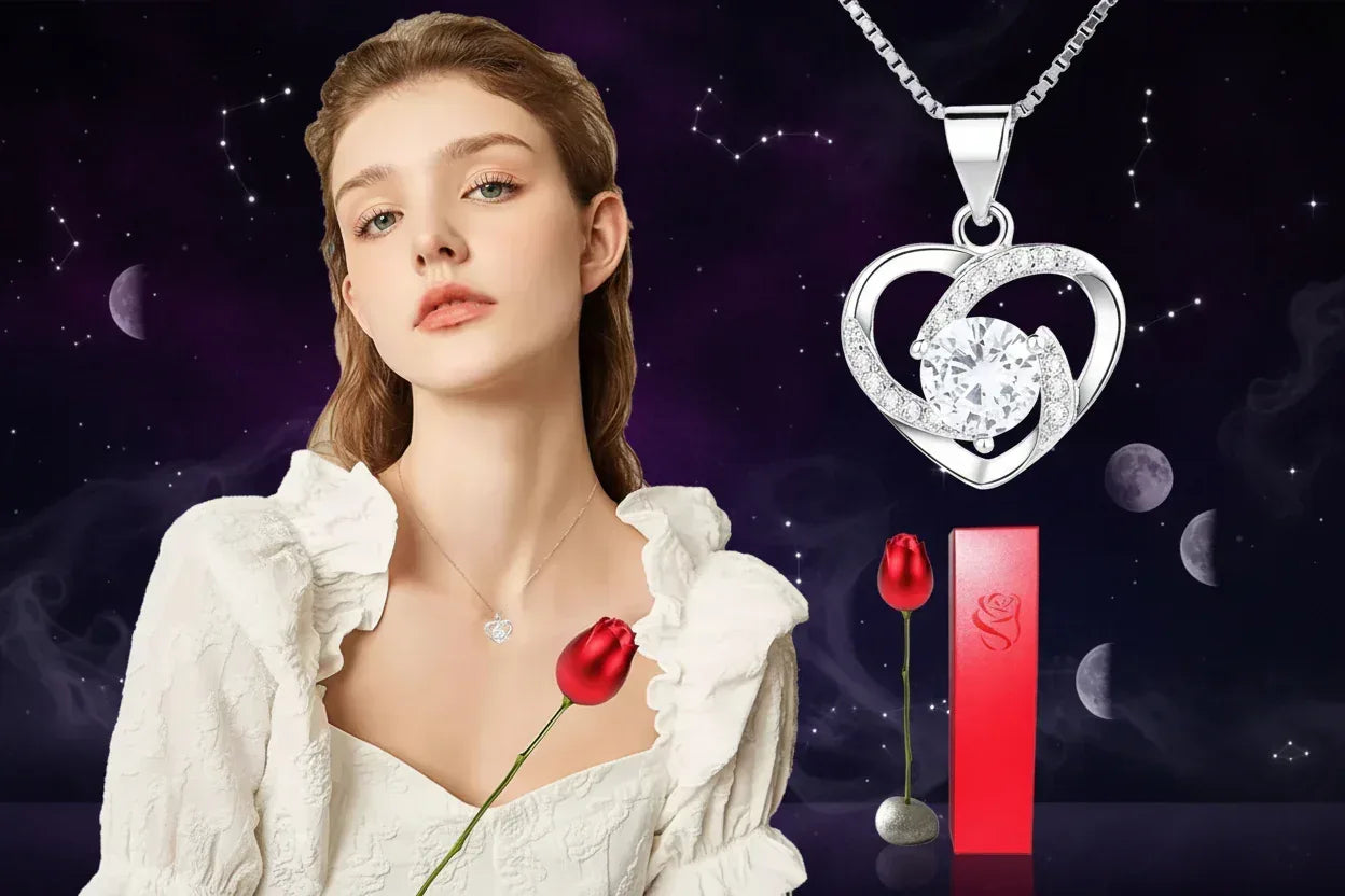 Heart Crystal & Rose Set - Sorceress Sanctuary A-B-Butterfly Heart Blue Gold-D-C