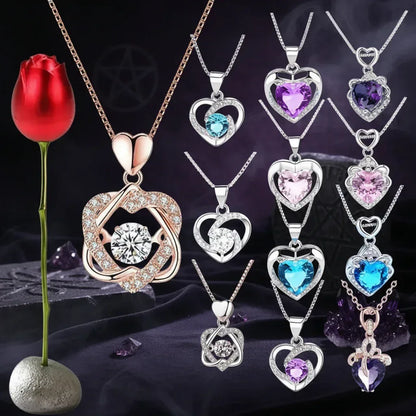 Heart Crystal & Rose Set - Sorceress Sanctuary A-B-Butterfly Heart Blue Gold-D-C