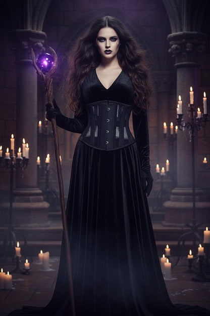 Hollow Hourglass Corset - Sorceress Sanctuary Black / 2XS-Black / XS-Black / S-Black / L-Black / M  