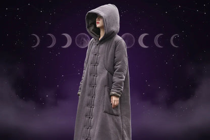 Hooded Wiccan Robe - Sorceress Sanctuary Black / One size-Coffee / One size-Red / One size
